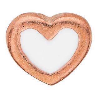 Christina Collect rosa forgyldt 925 sterling sølv Enamel Heart Lille rosa forgyldt hjerte med hvid emalje, model 603-R3